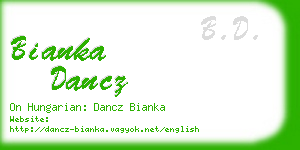 bianka dancz business card